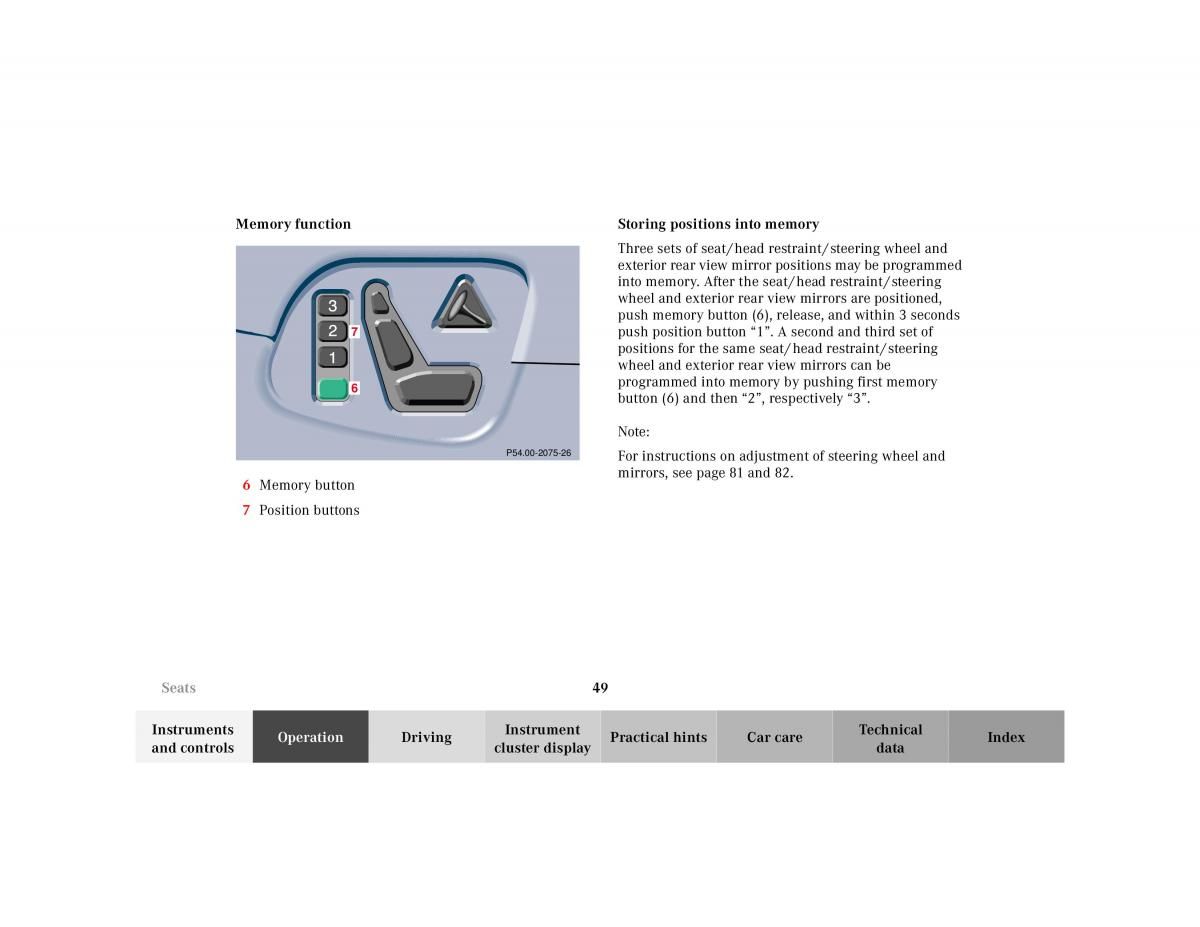 manual Mercedes E Mercedes Benz E Class W210 owners manual / page 52