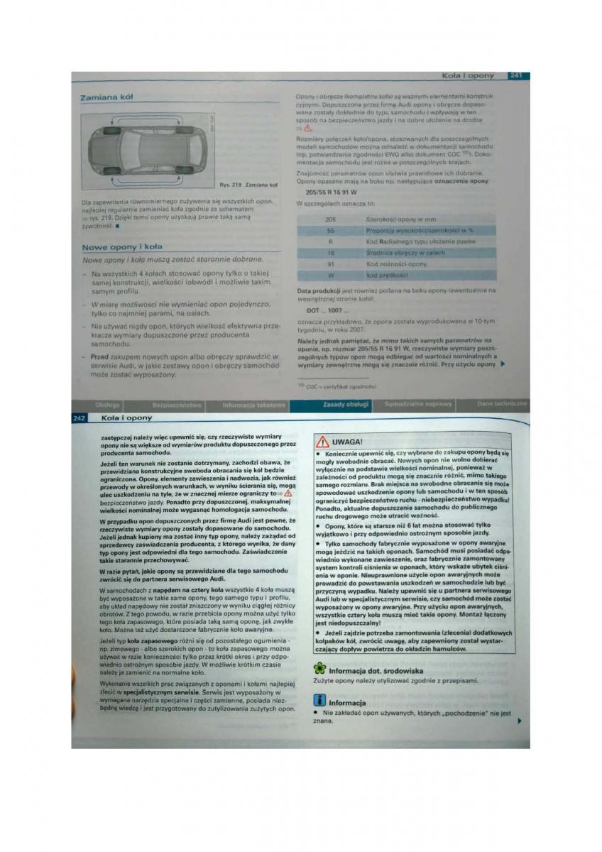 Audi A3 II 2 8P instrukcja obslugi / page 121