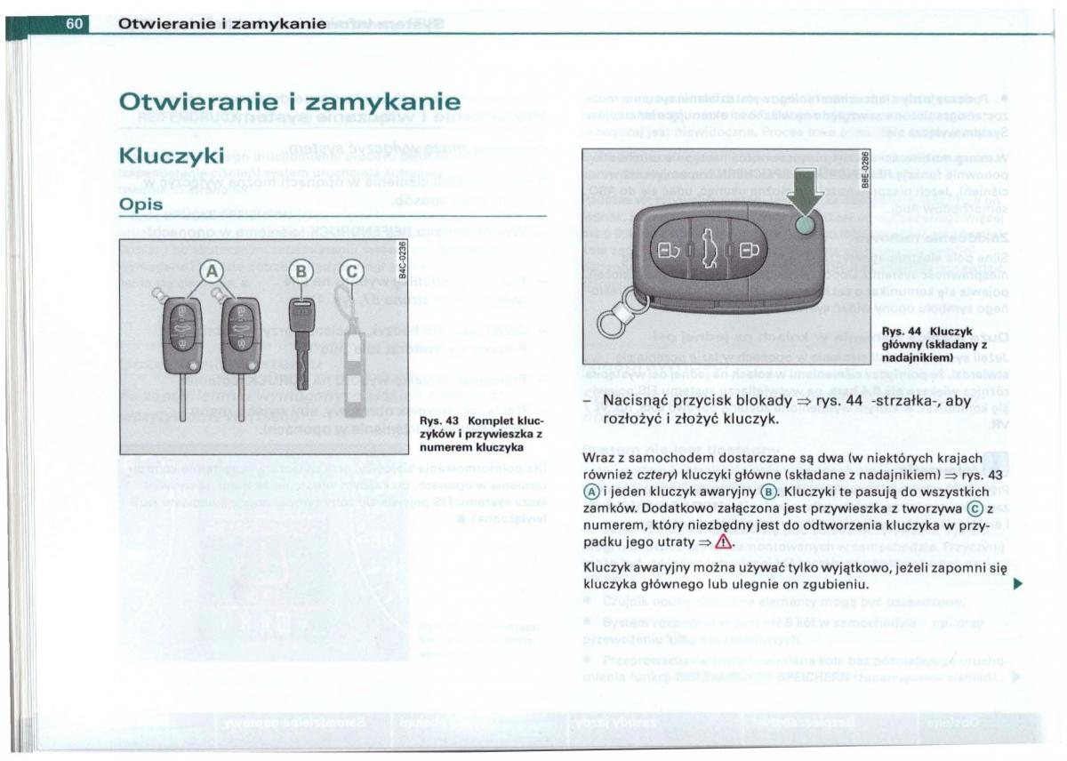 Audi A6 C5 instrukcja obslugi / page 57