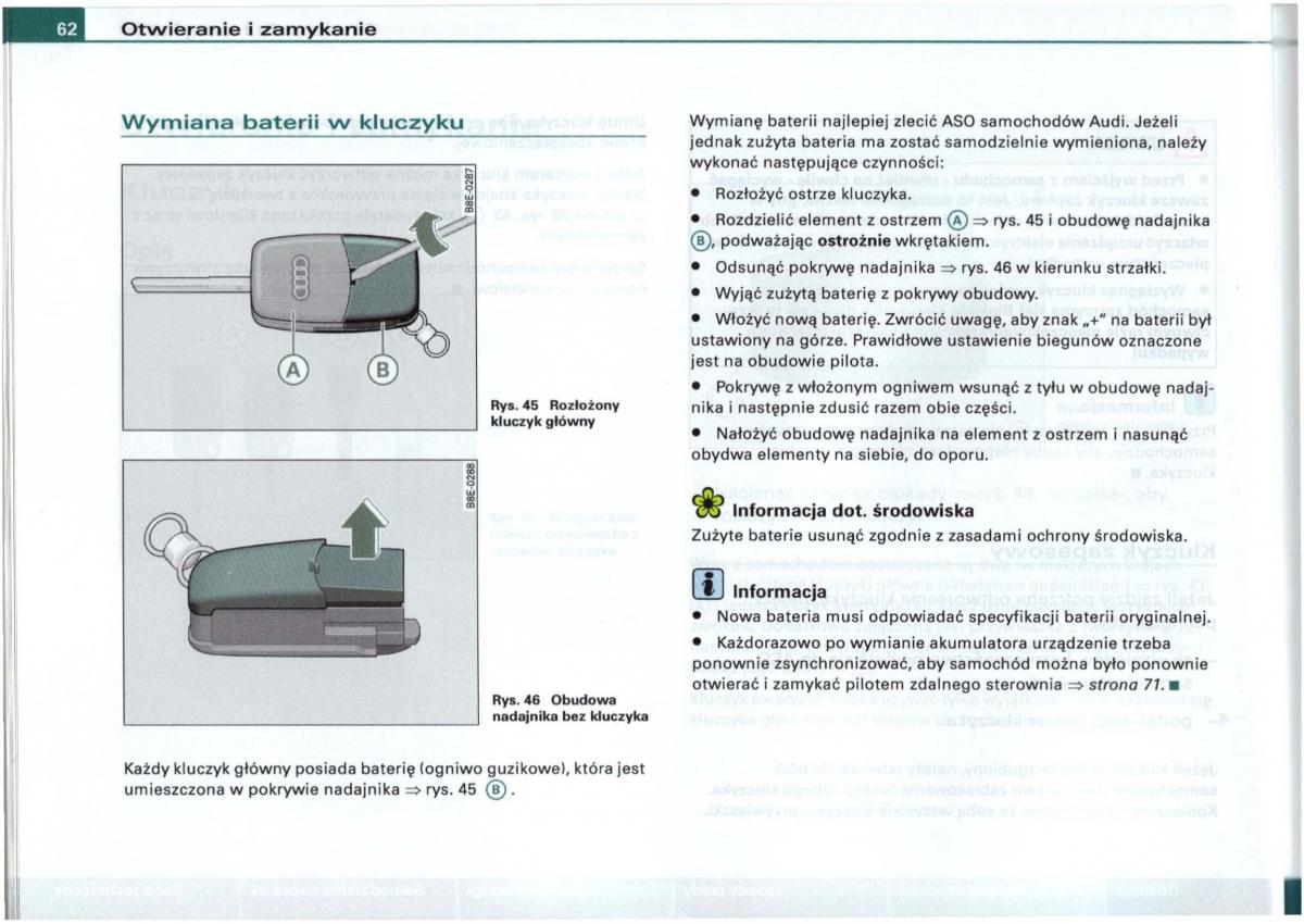 Audi A6 C5 instrukcja obslugi / page 59