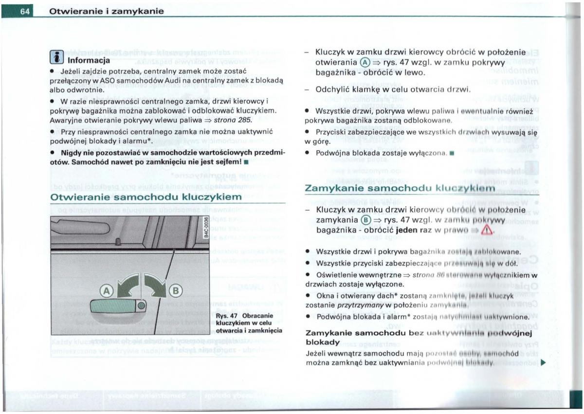 Audi A6 C5 instrukcja obslugi / page 61