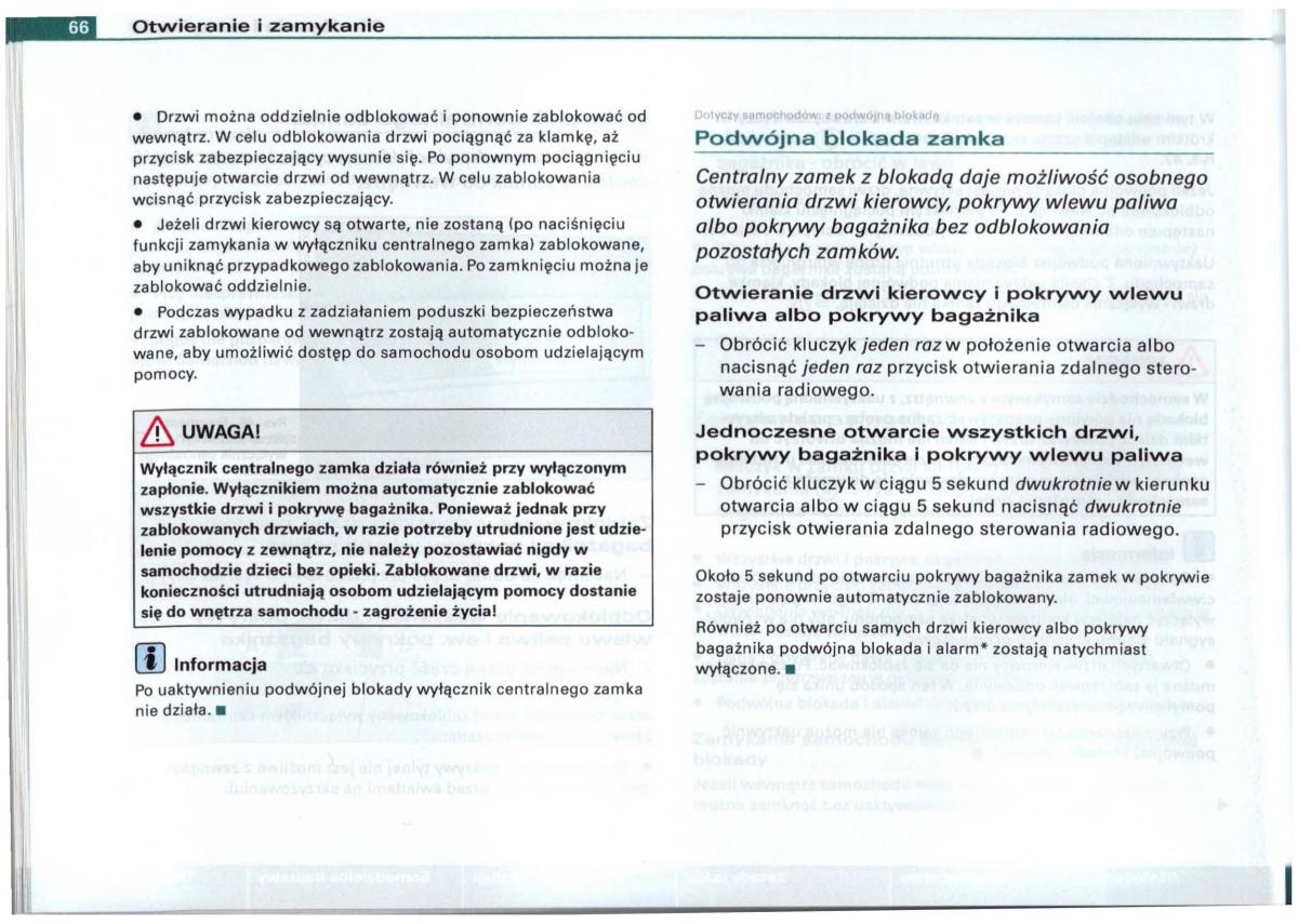 Audi A6 C5 instrukcja obslugi / page 63