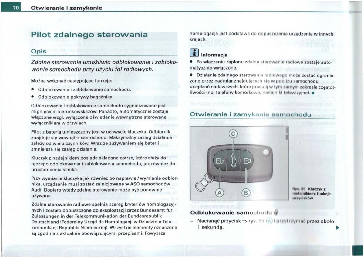 Audi A6 C5 instrukcja obslugi / page 67