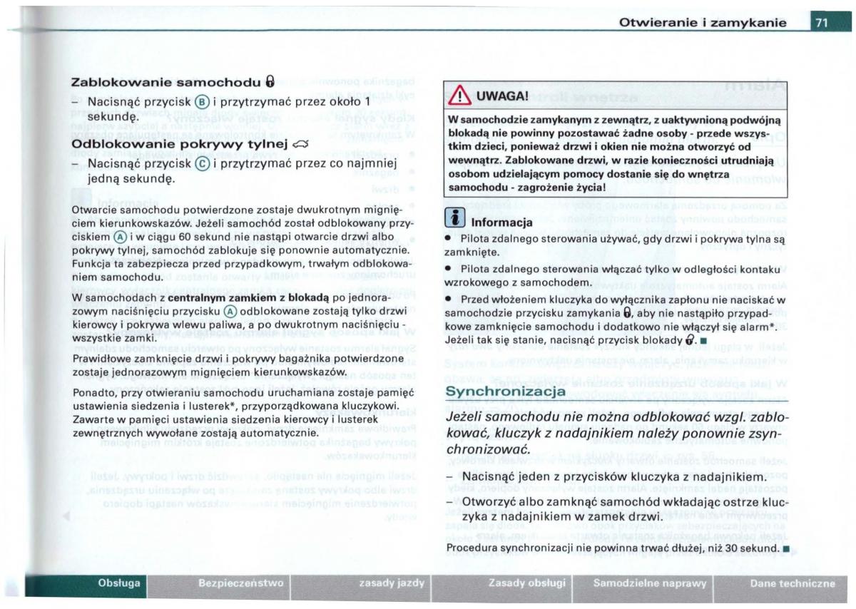 Audi A6 C5 instrukcja obslugi / page 68