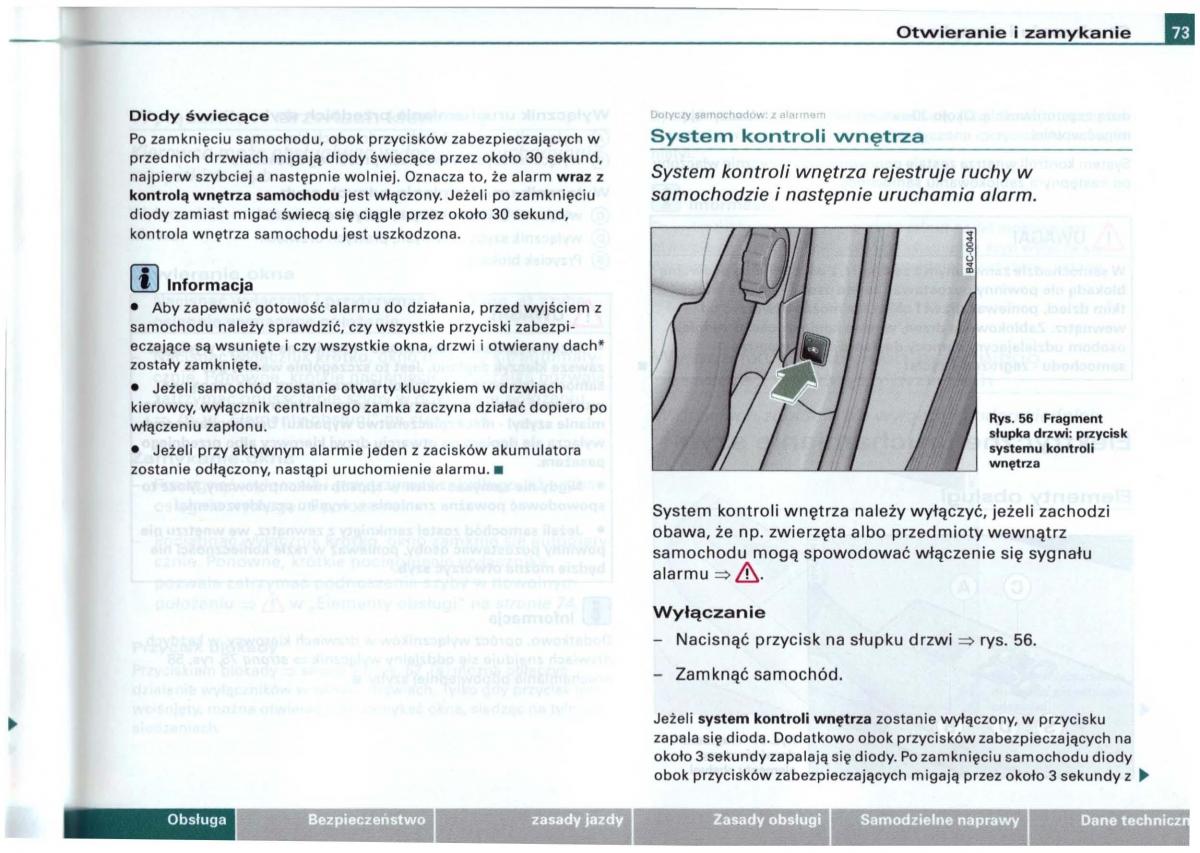 Audi A6 C5 instrukcja obslugi / page 70