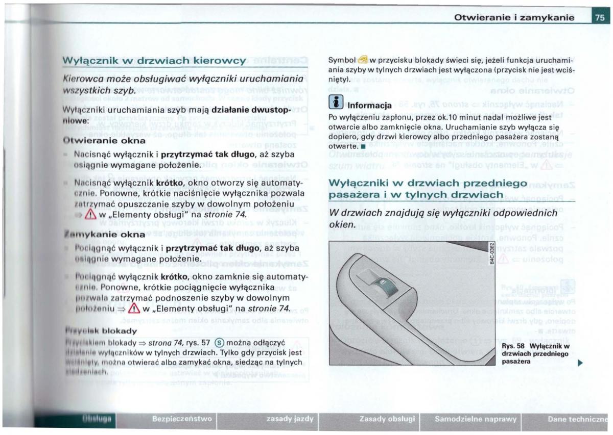 Audi A6 C5 instrukcja obslugi / page 72