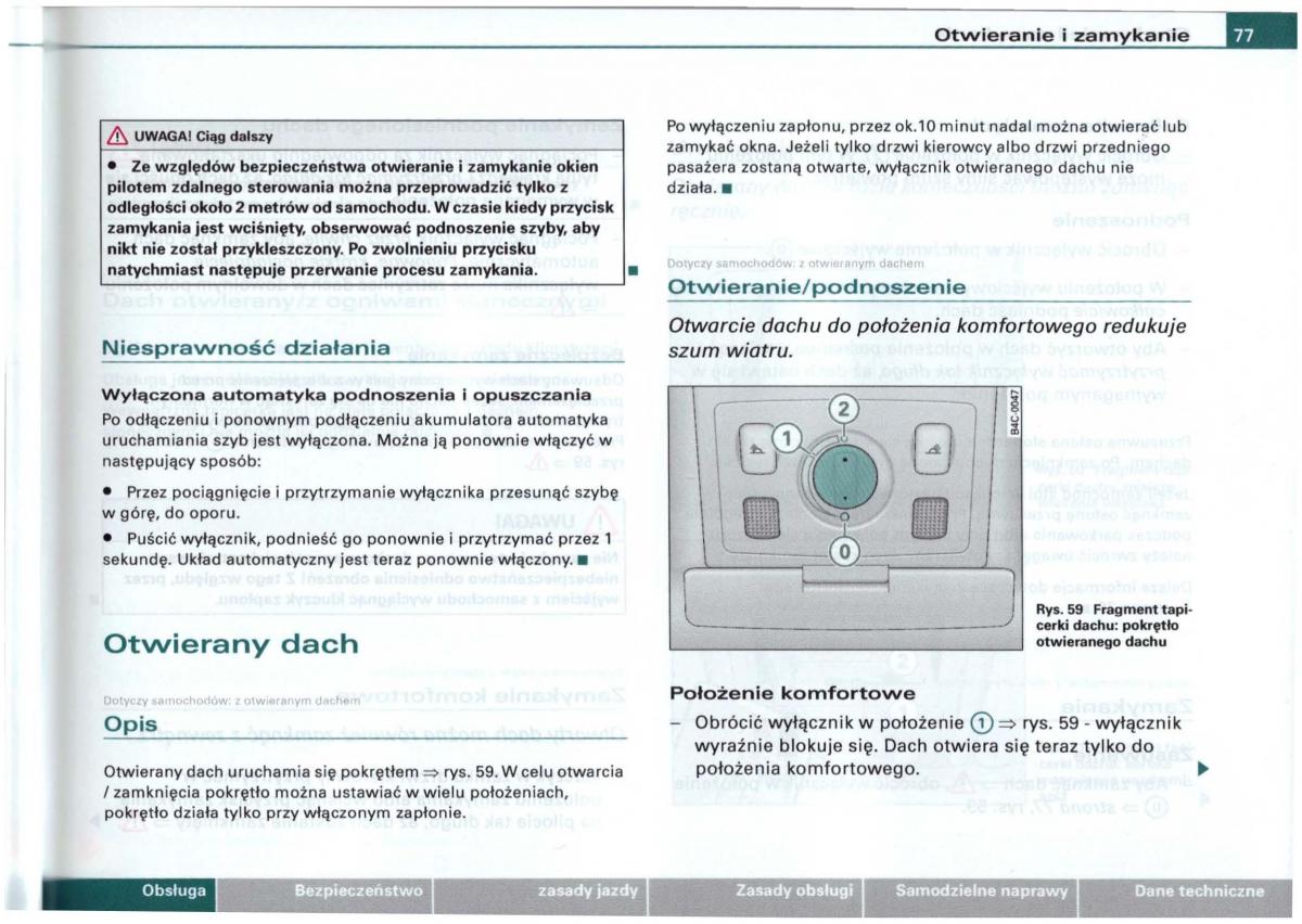 Audi A6 C5 instrukcja obslugi / page 74