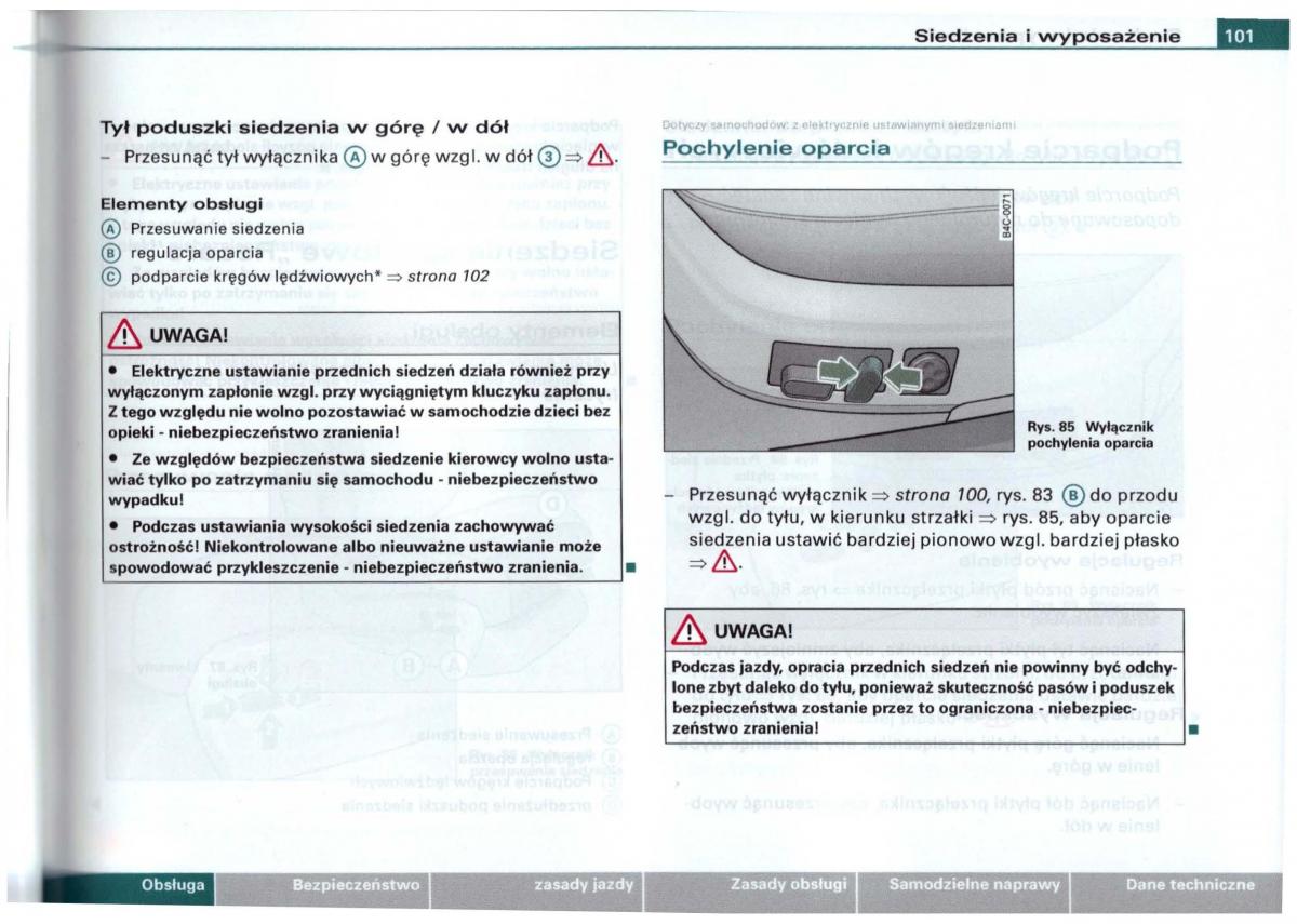 Audi A6 C5 instrukcja obslugi / page 98