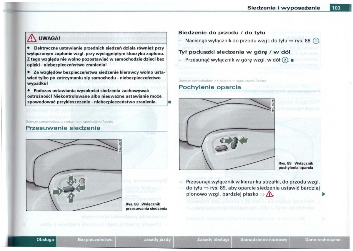 Audi A6 C5 instrukcja obslugi / page 100