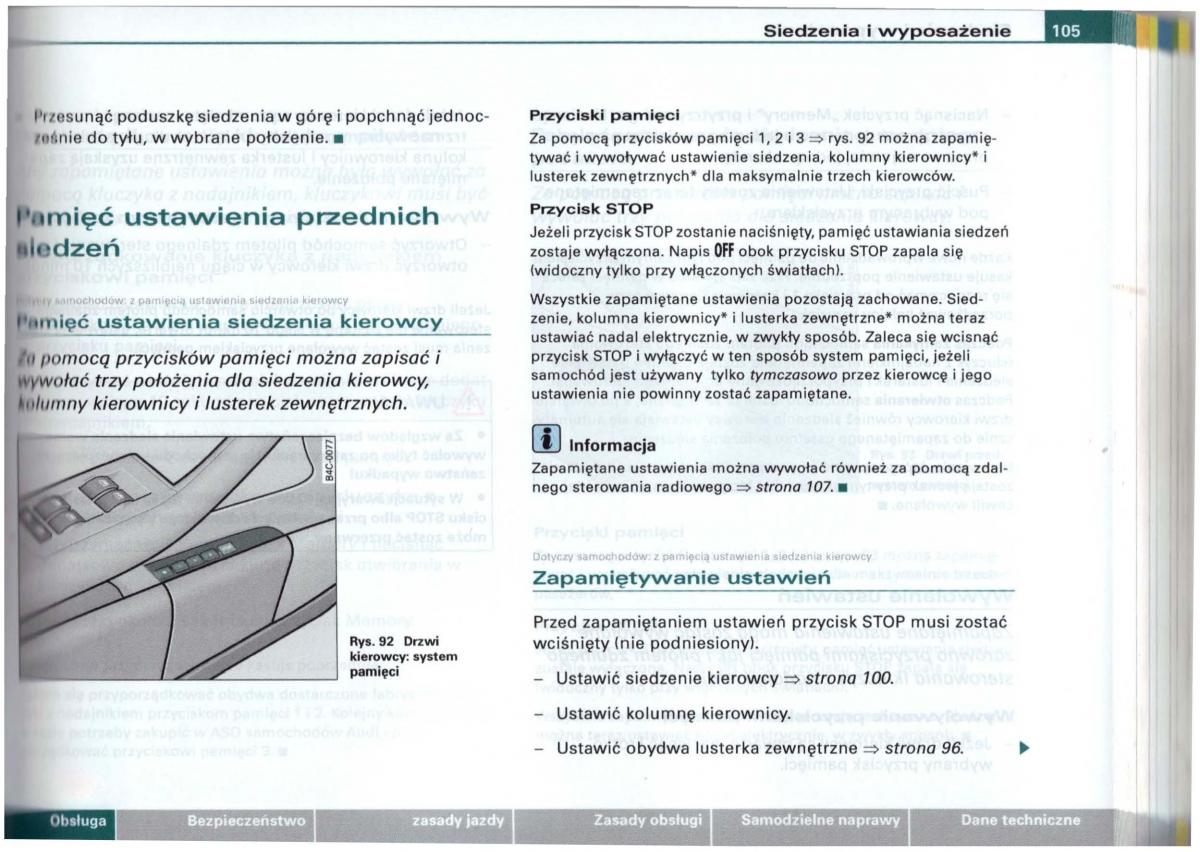 Audi A6 C5 instrukcja obslugi / page 102