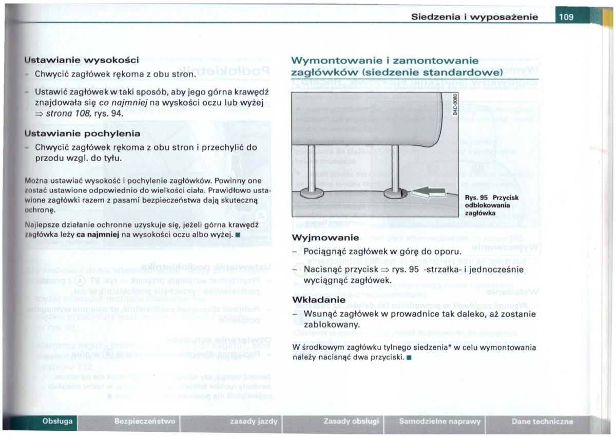 Audi A6 C5 instrukcja obslugi / page 106