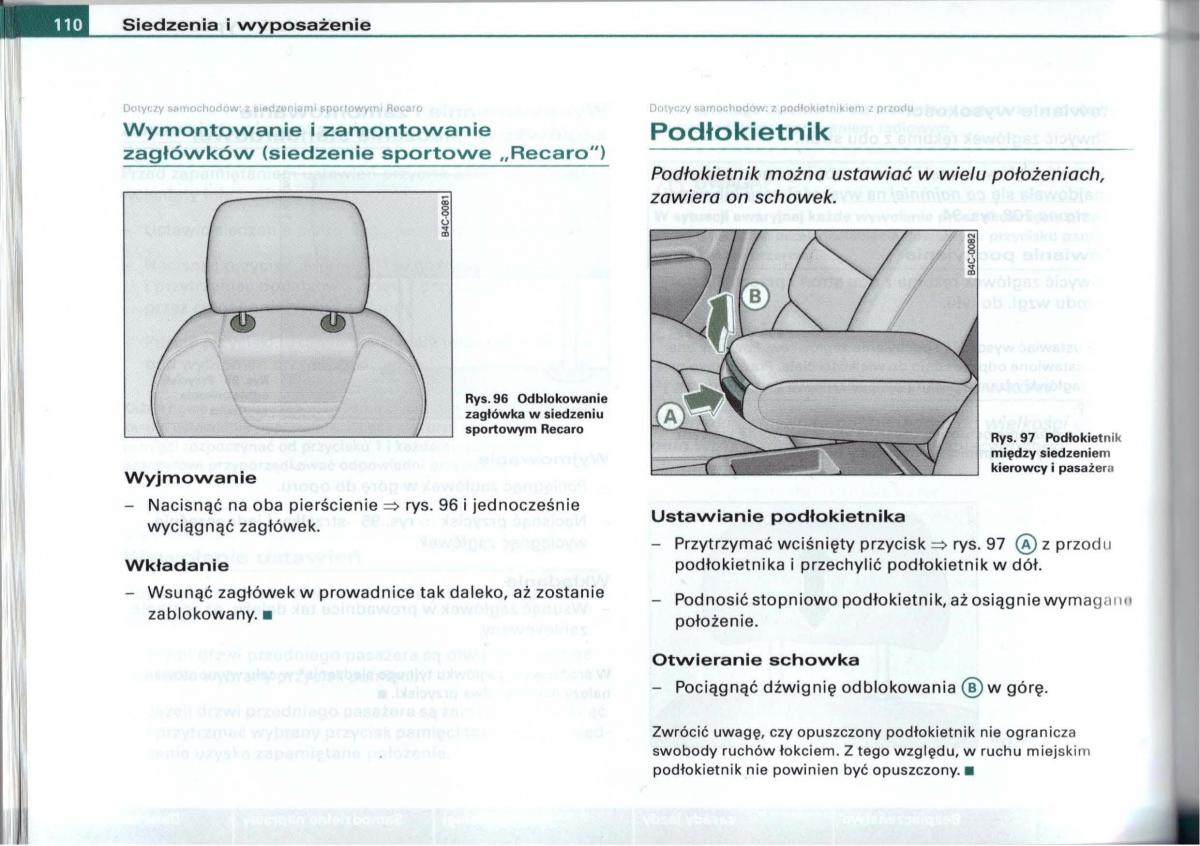 Audi A6 C5 instrukcja obslugi / page 107