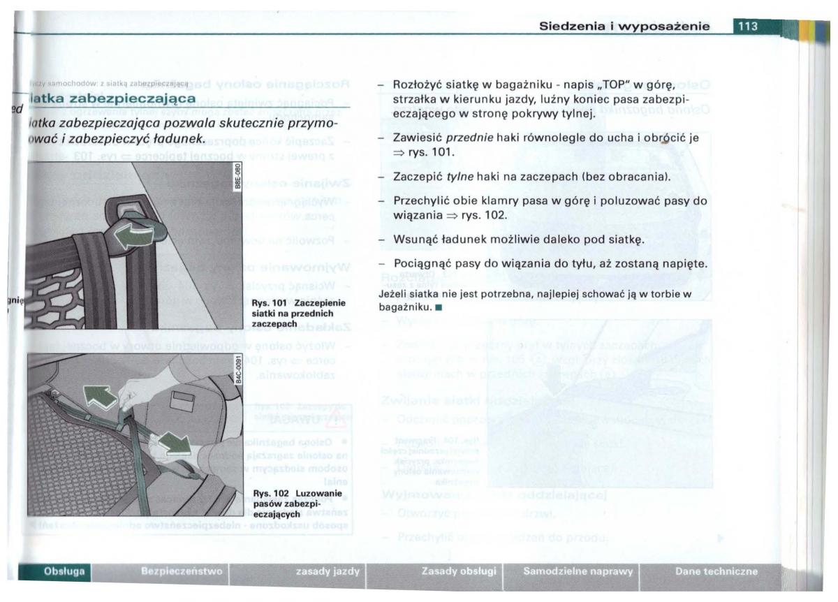 Audi A6 C5 instrukcja obslugi / page 110