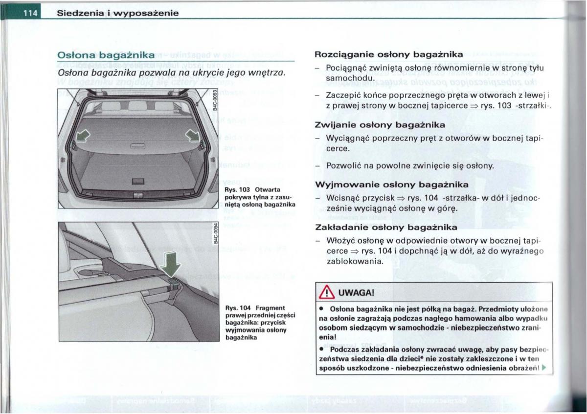 Audi A6 C5 instrukcja obslugi / page 111