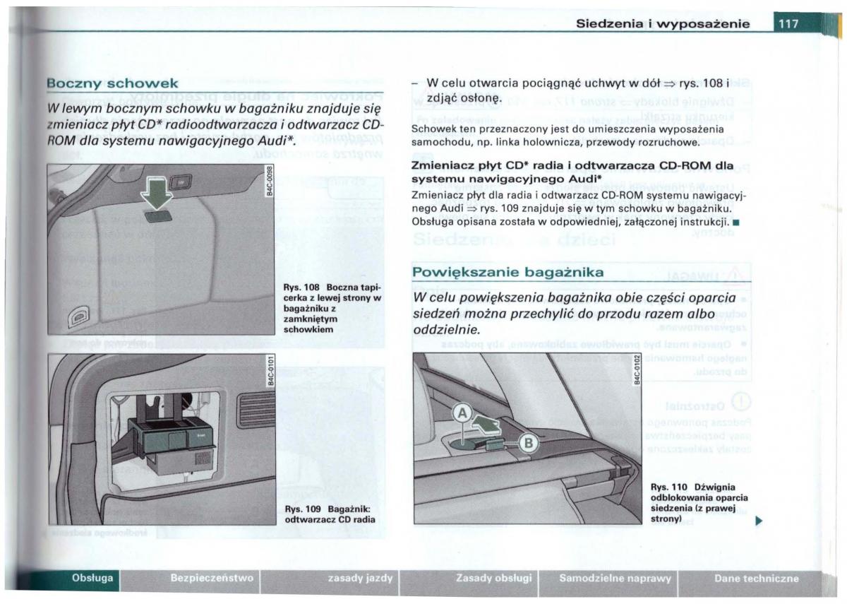 Audi A6 C5 instrukcja obslugi / page 114