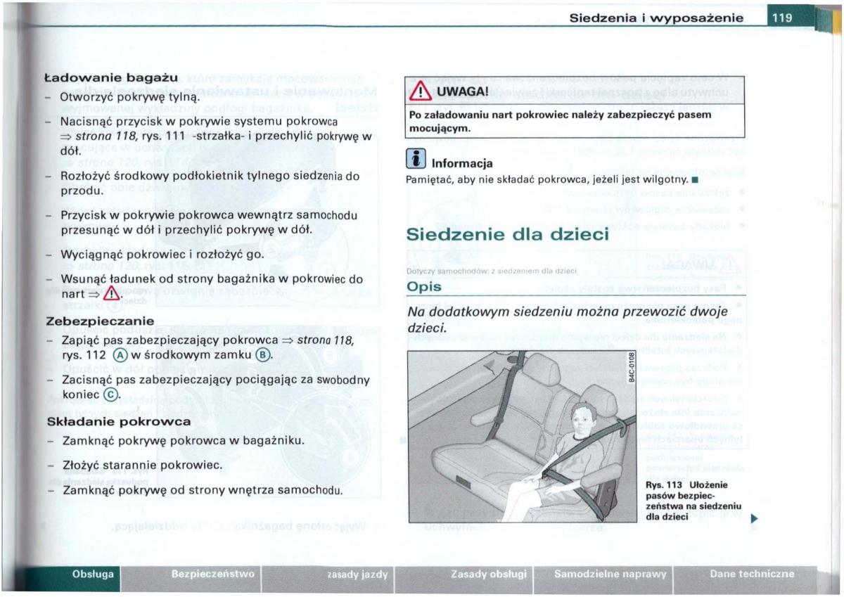 Audi A6 C5 instrukcja obslugi / page 116