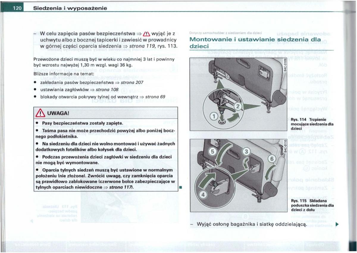 Audi A6 C5 instrukcja obslugi / page 117