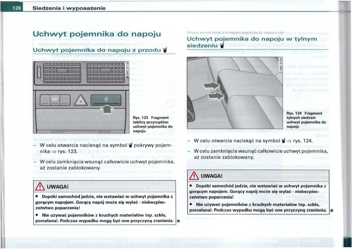 Audi A6 C5 instrukcja obslugi / page 123