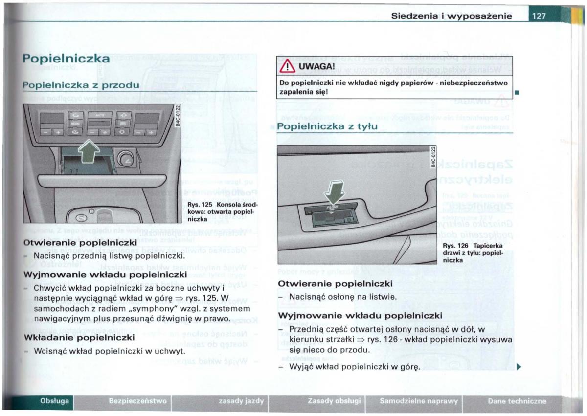 Audi A6 C5 instrukcja obslugi / page 124