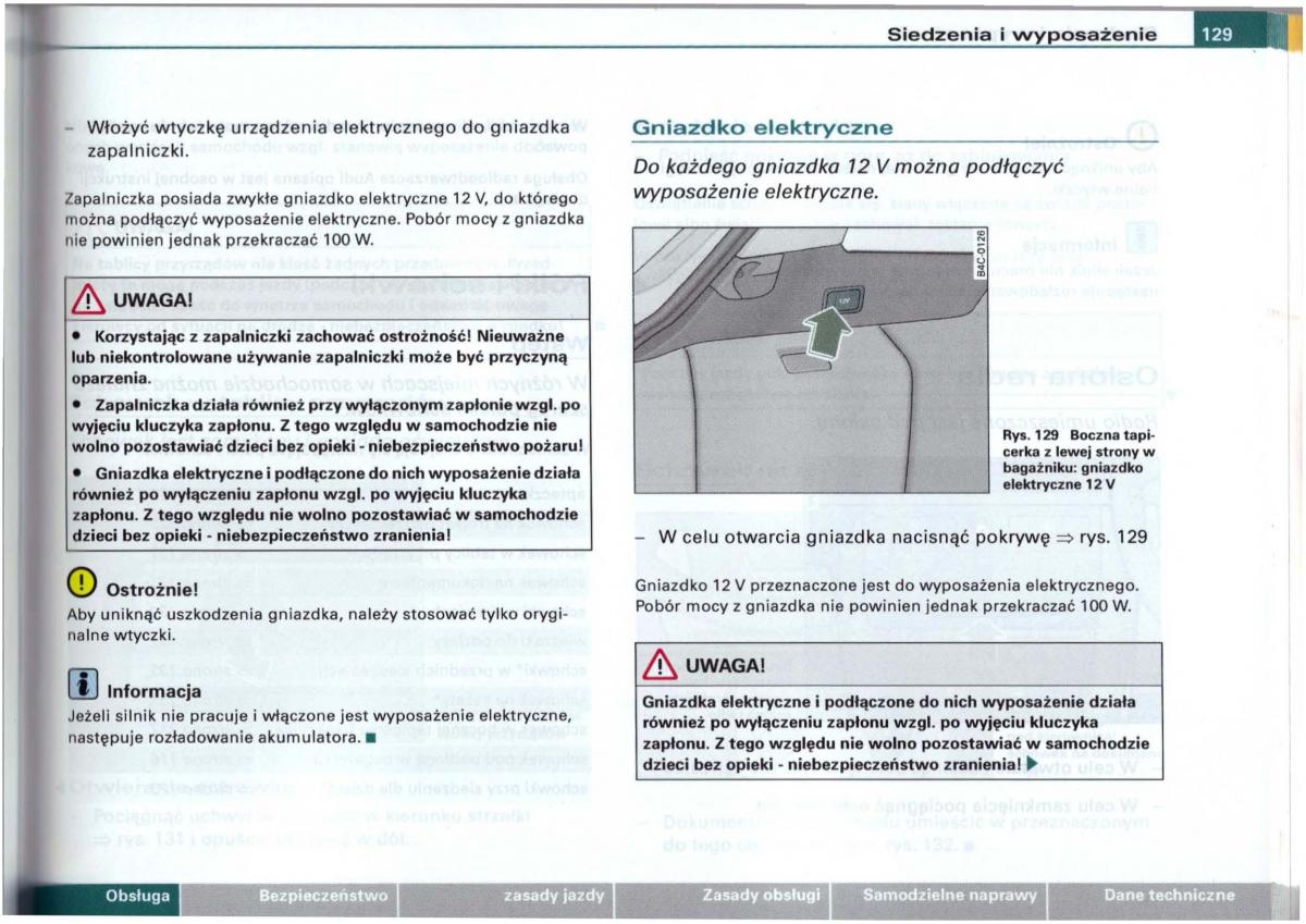 Audi A6 C5 instrukcja obslugi / page 126