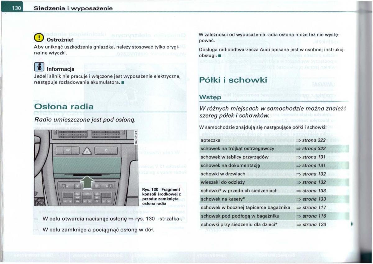 Audi A6 C5 instrukcja obslugi / page 127