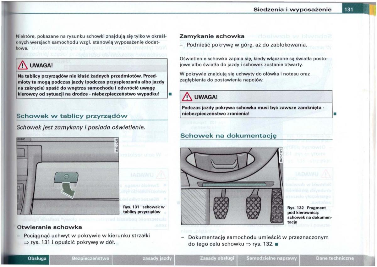 Audi A6 C5 instrukcja obslugi / page 128