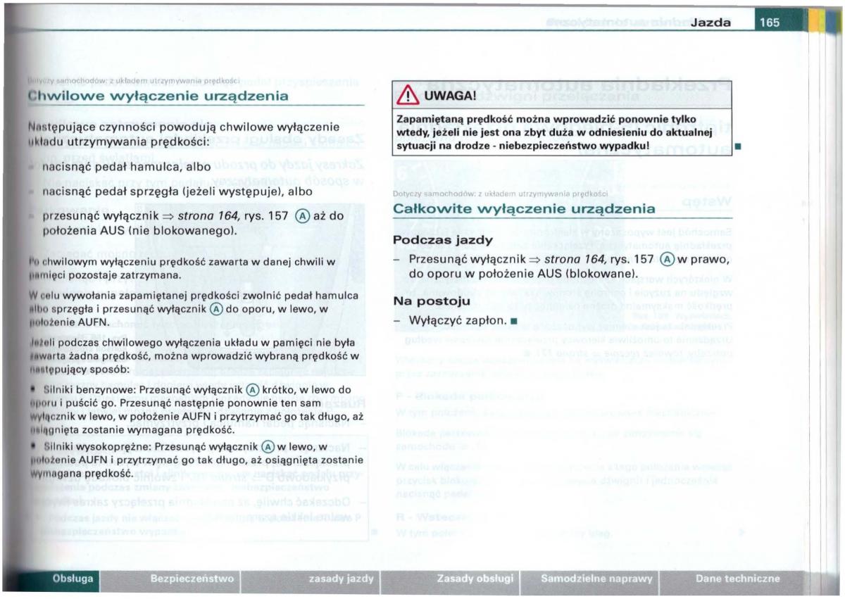 Audi A6 C5 instrukcja obslugi / page 162