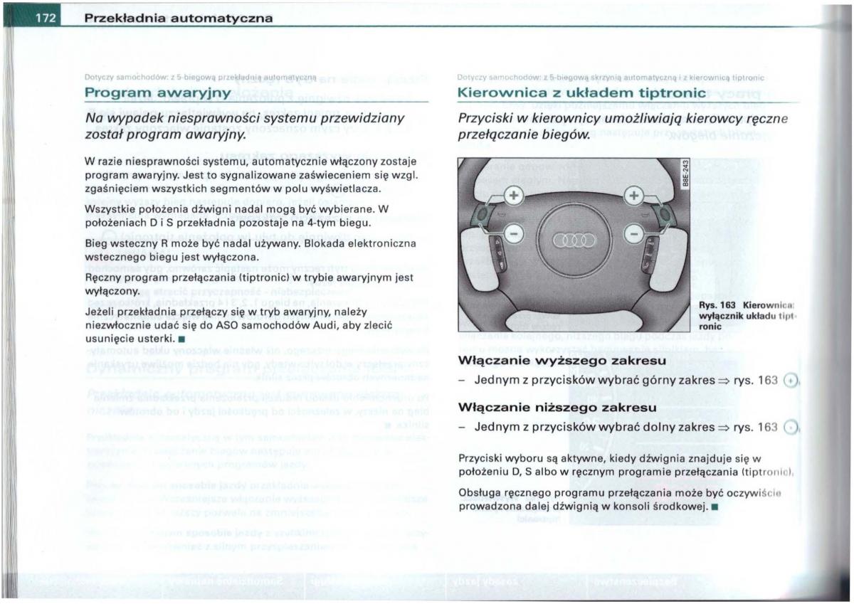 Audi A6 C5 instrukcja obslugi / page 169