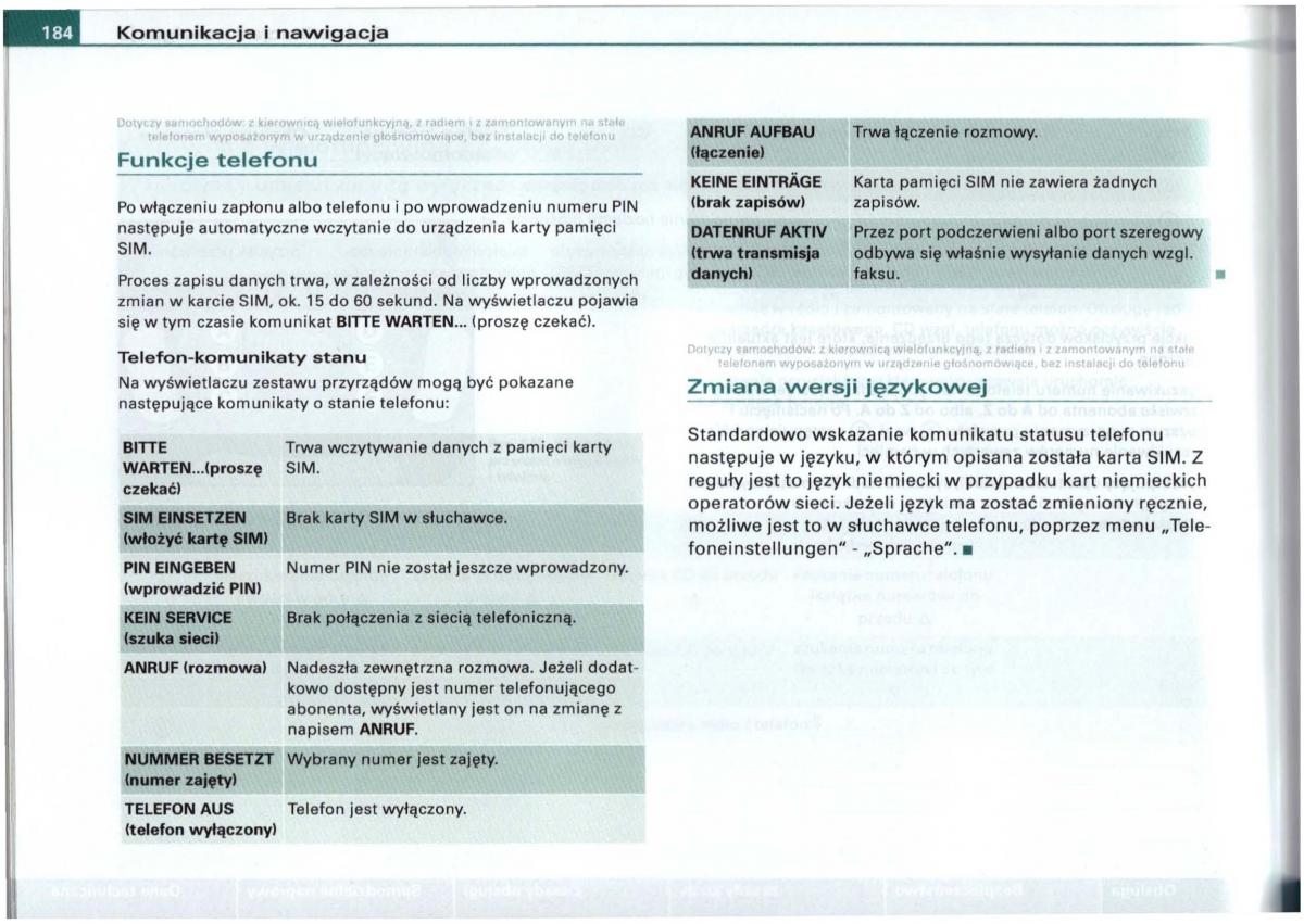 Audi A6 C5 instrukcja obslugi / page 181