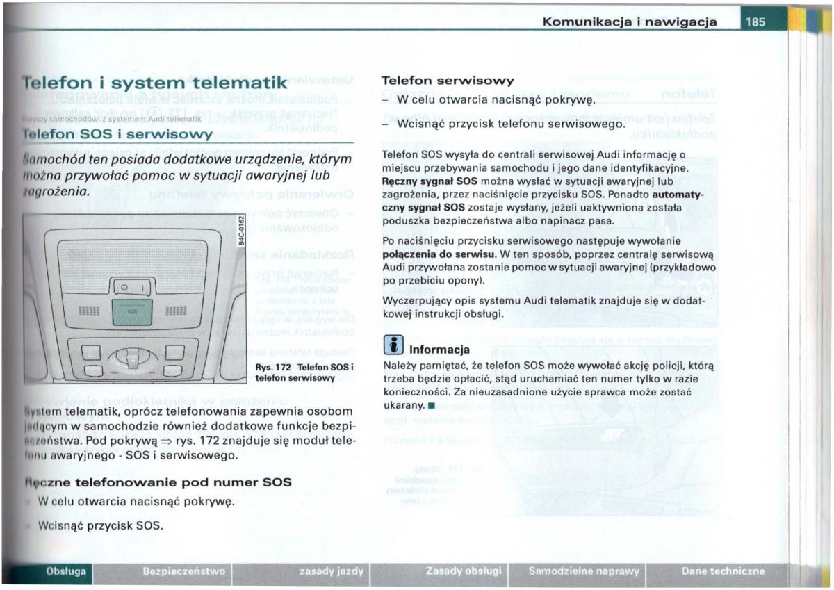 Audi A6 C5 instrukcja obslugi / page 182