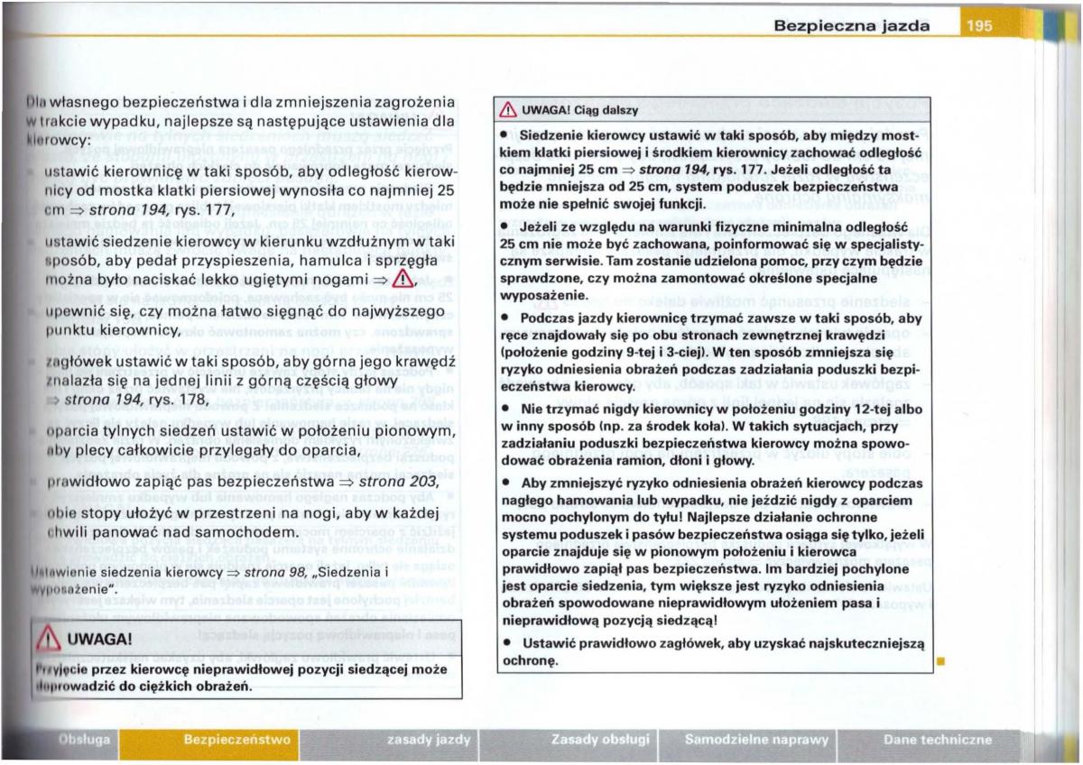 Audi A6 C5 instrukcja obslugi / page 191