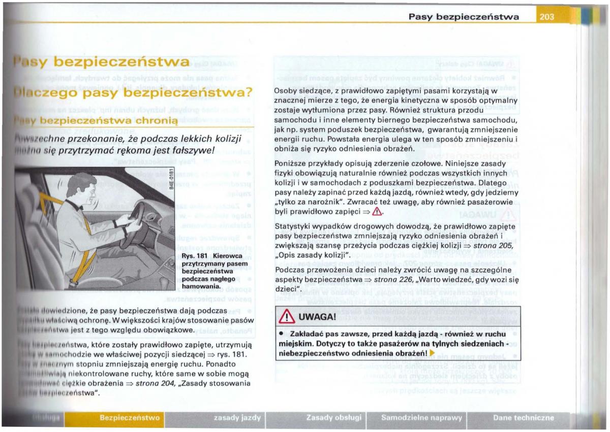 Audi A6 C5 instrukcja obslugi / page 199