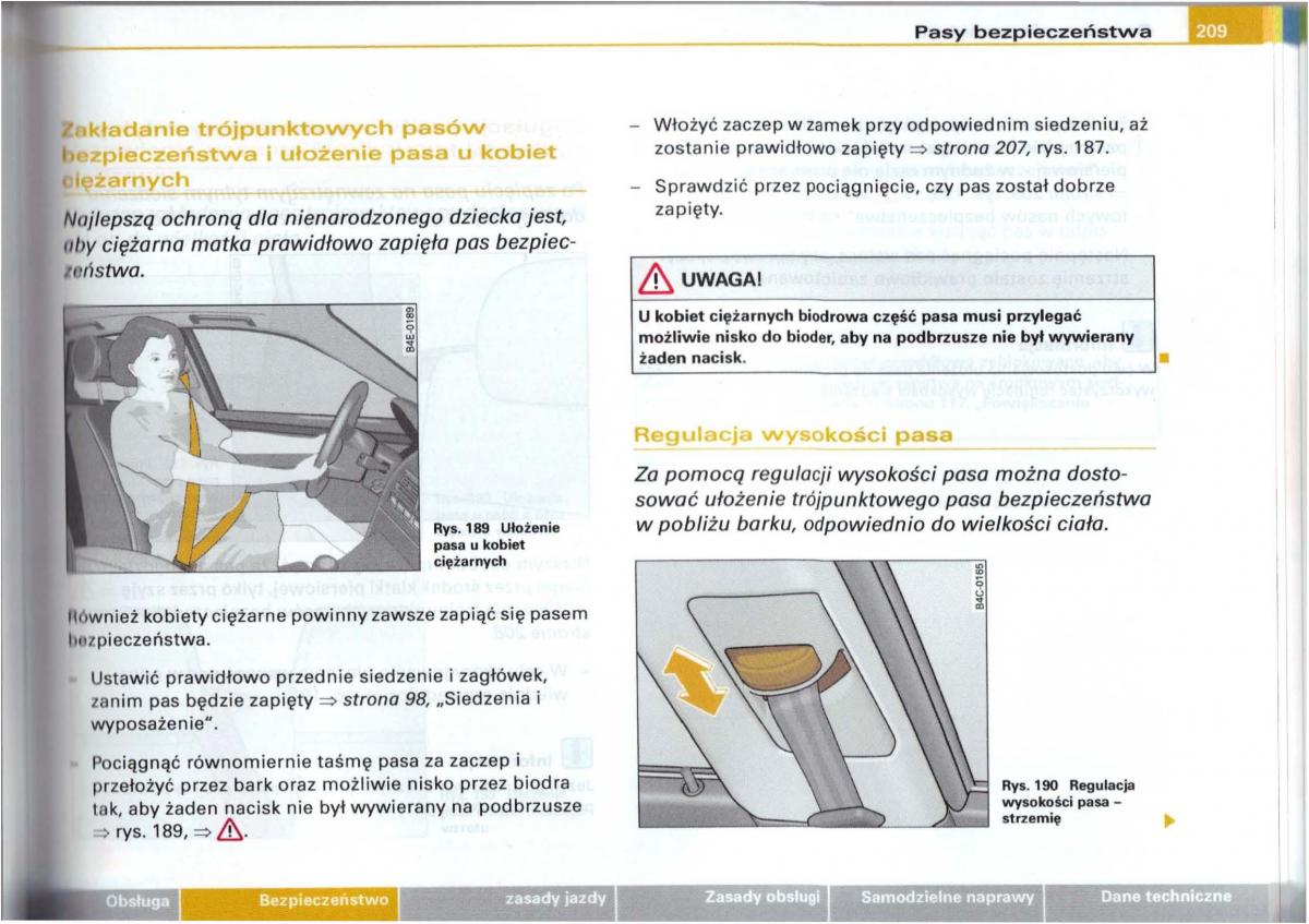 Audi A6 C5 instrukcja obslugi / page 205