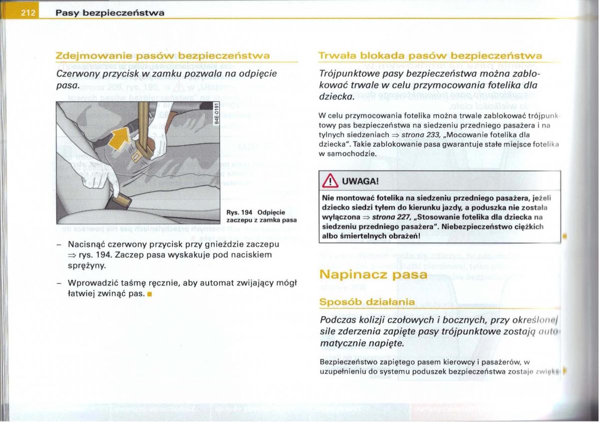 Audi A6 C5 instrukcja obslugi / page 208