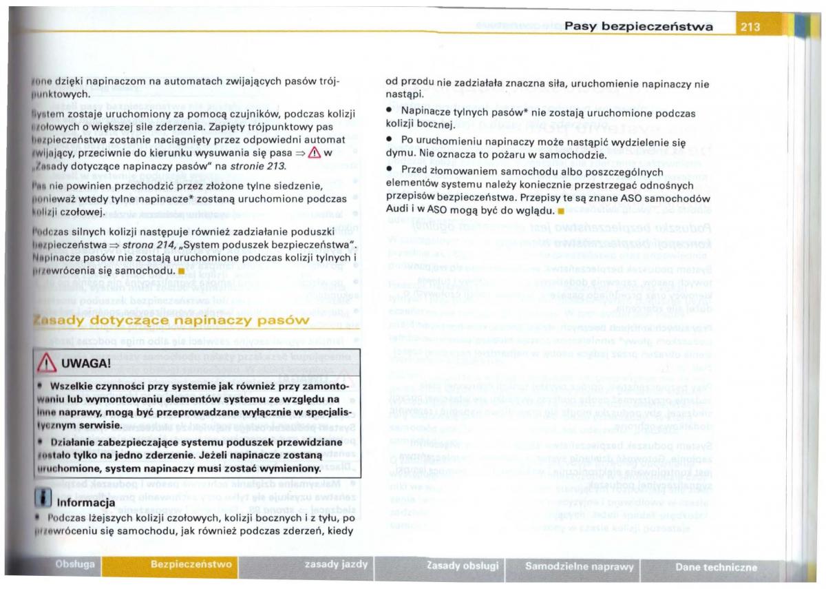 Audi A6 C5 instrukcja obslugi / page 209