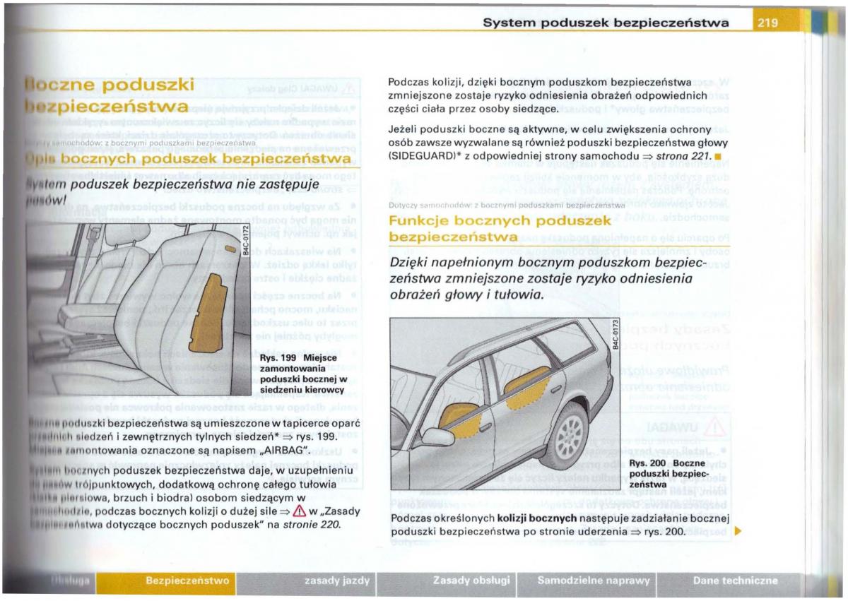 Audi A6 C5 instrukcja obslugi / page 215