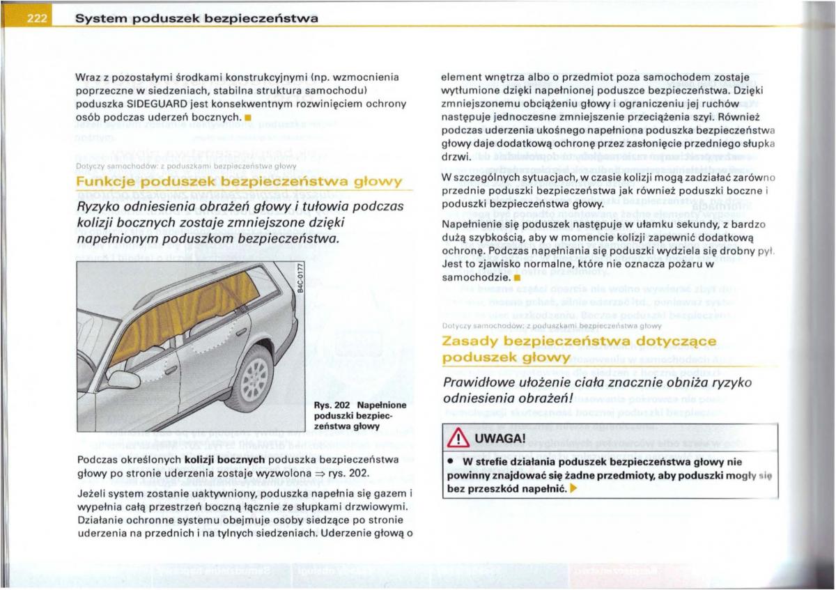 Audi A6 C5 instrukcja obslugi / page 218