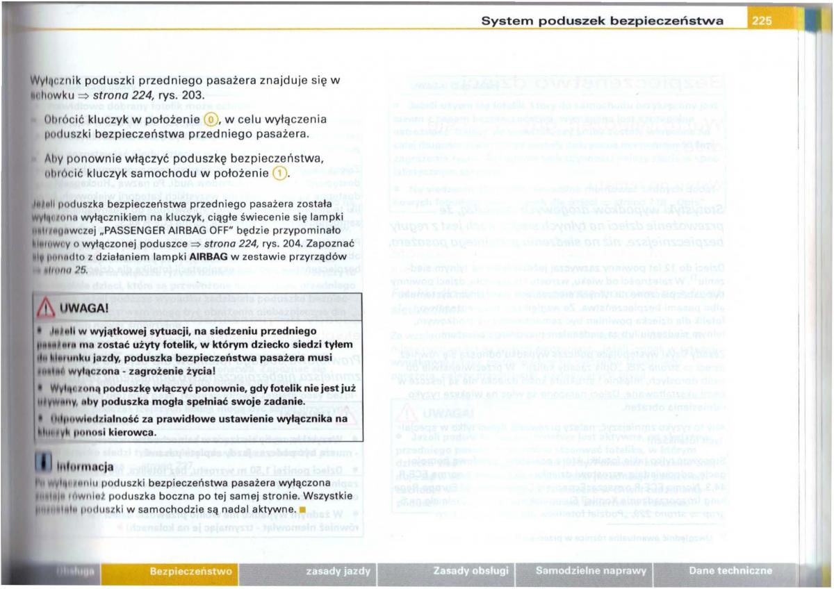 Audi A6 C5 instrukcja obslugi / page 221