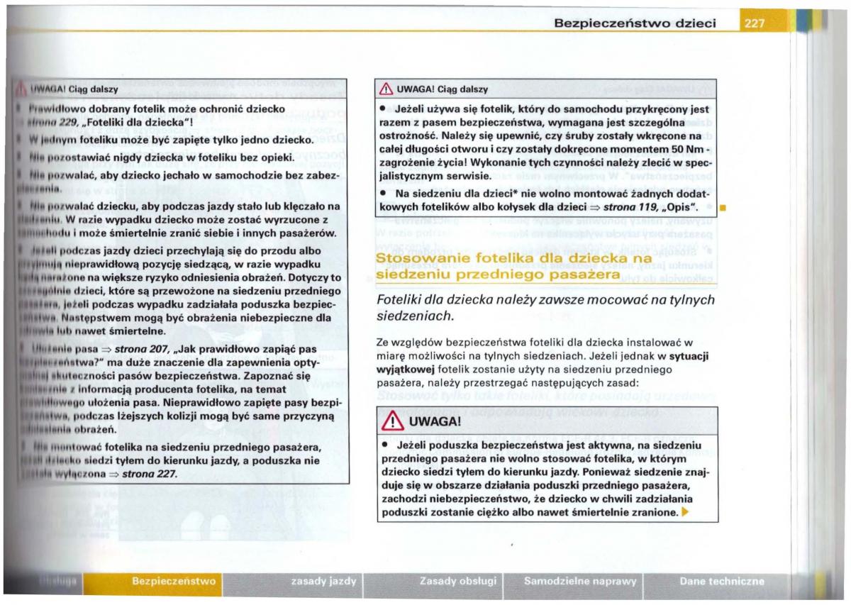 Audi A6 C5 instrukcja obslugi / page 223