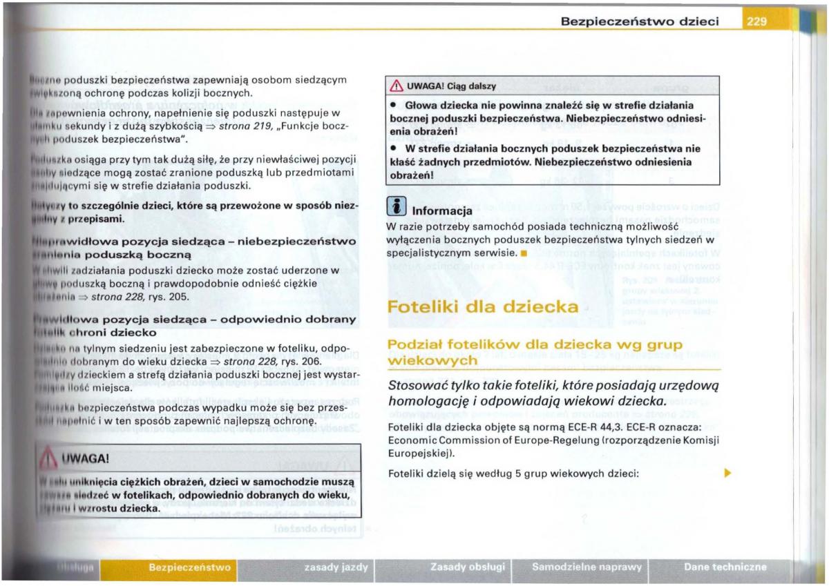 Audi A6 C5 instrukcja obslugi / page 225