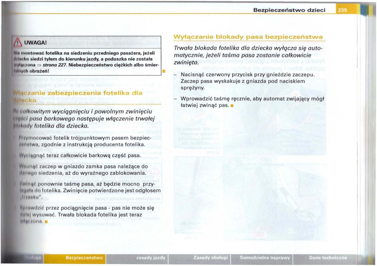 Audi A6 C5 instrukcja obslugi / page 231