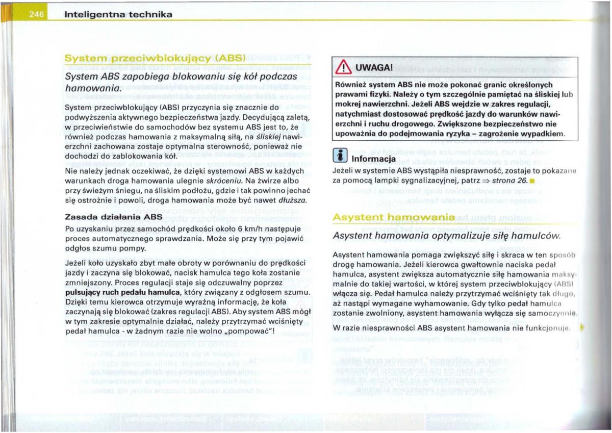 Audi A6 C5 instrukcja obslugi / page 242