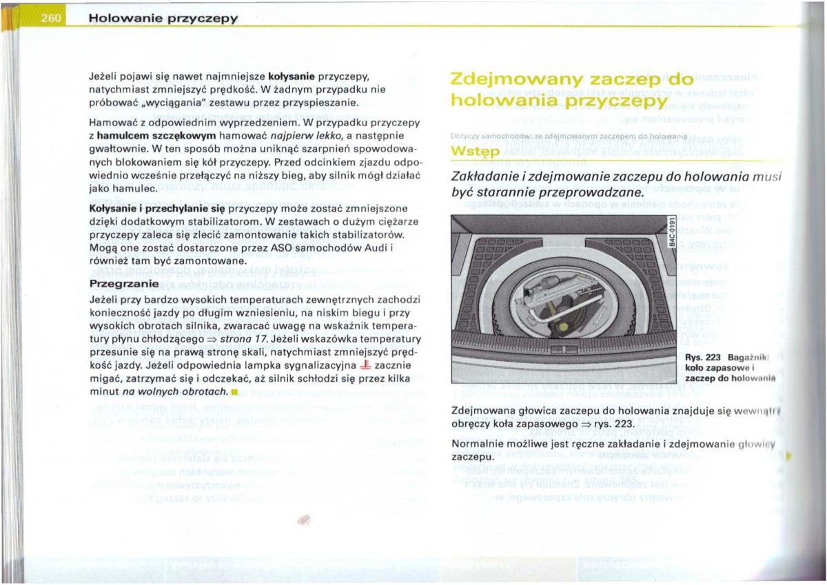 Audi A6 C5 instrukcja obslugi / page 256