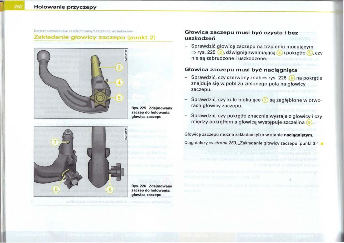 Audi A6 C5 instrukcja obslugi / page 258