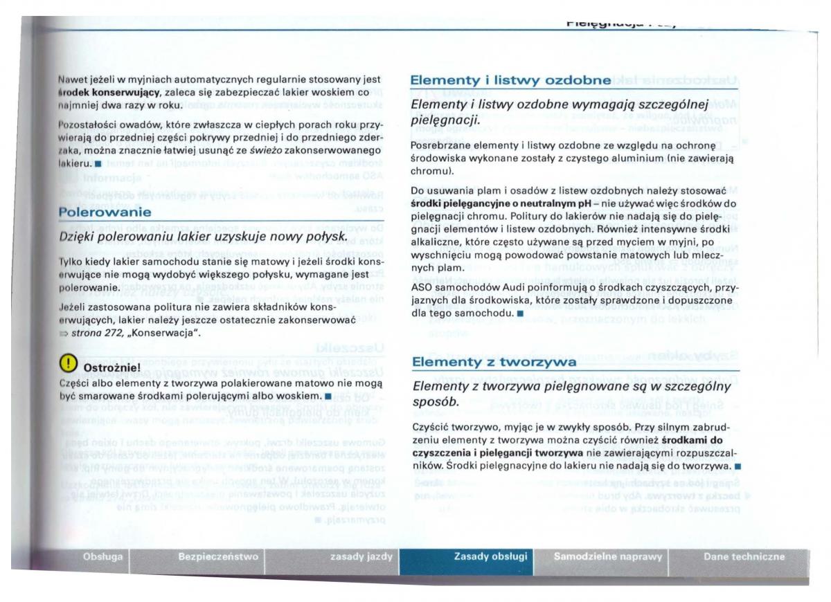 Audi A6 C5 instrukcja obslugi / page 267