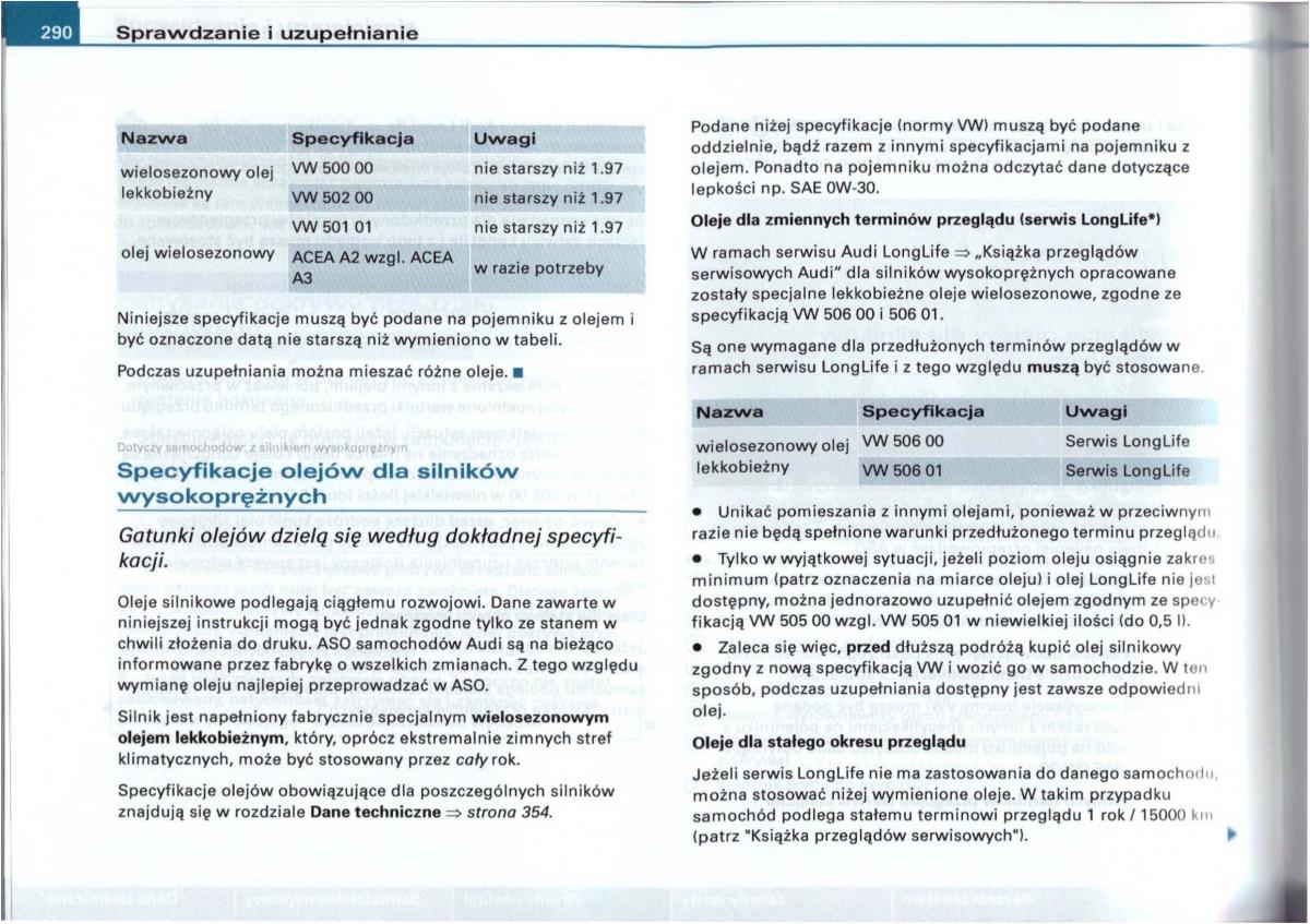 Audi A6 C5 instrukcja obslugi / page 284