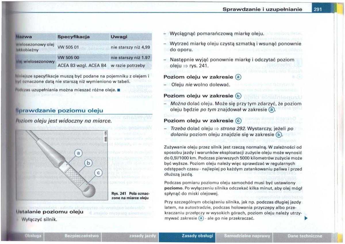 Audi A6 C5 instrukcja obslugi / page 285