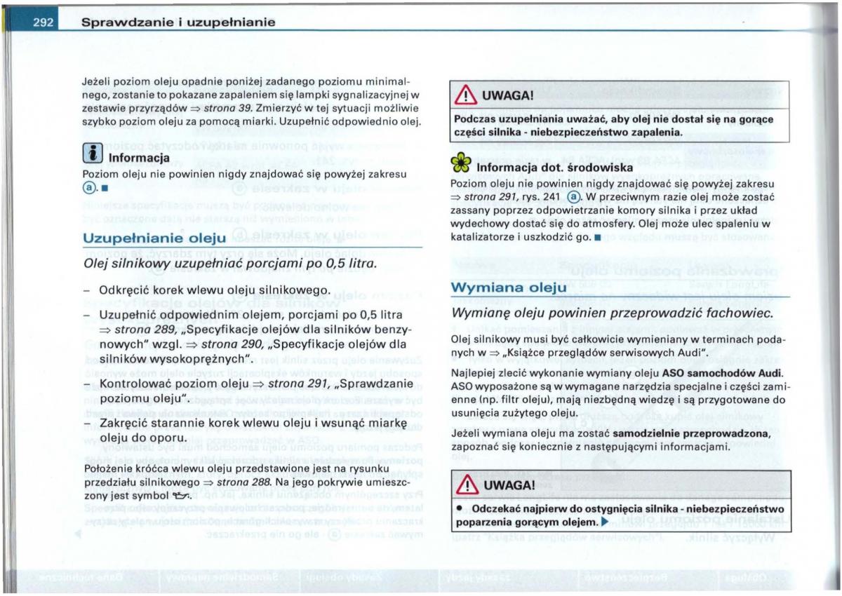 Audi A6 C5 instrukcja obslugi / page 286