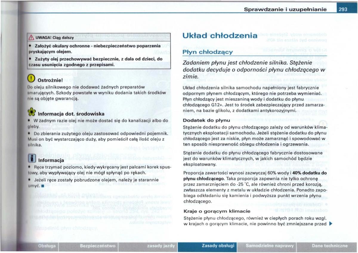 Audi A6 C5 instrukcja obslugi / page 287