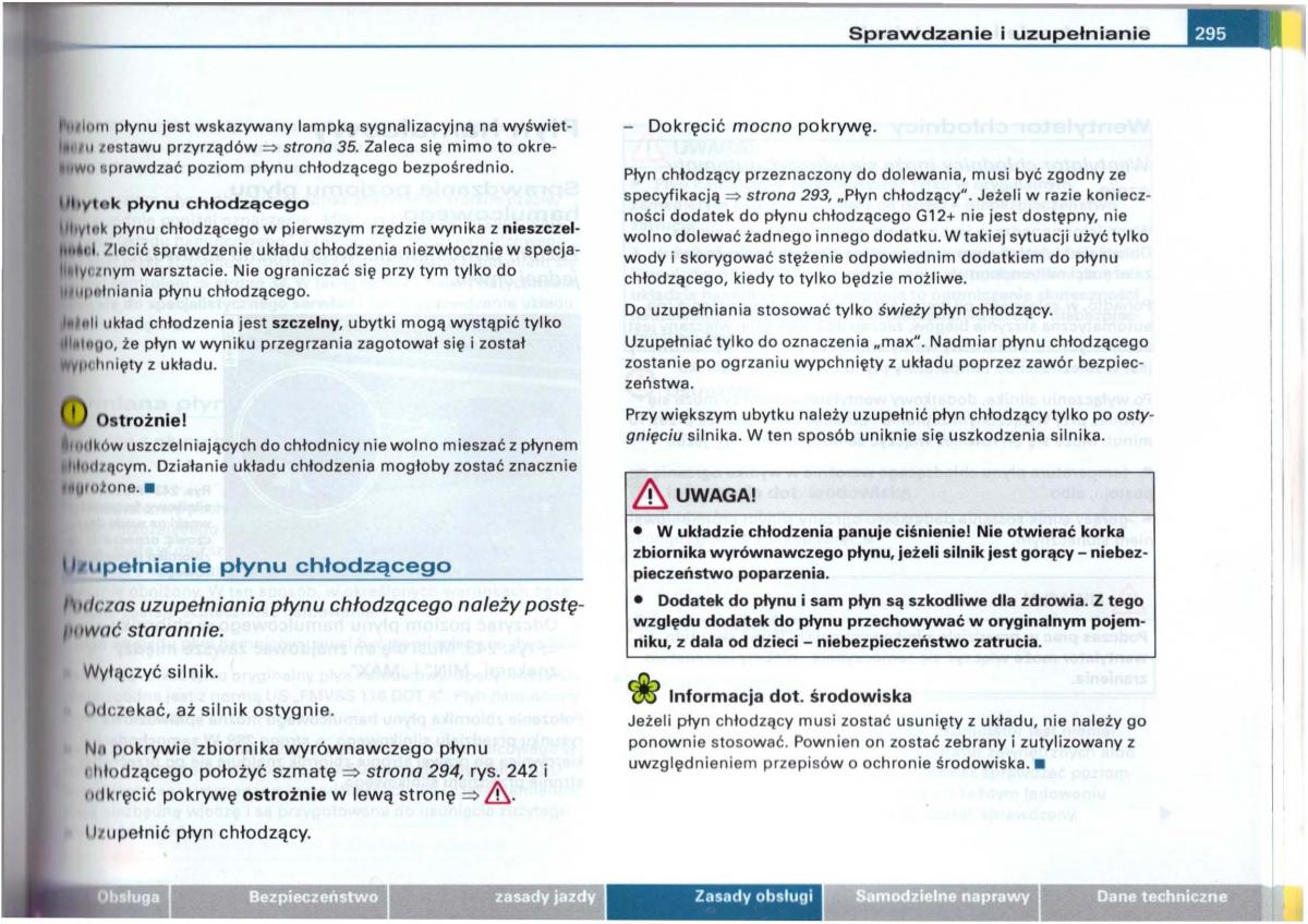 Audi A6 C5 instrukcja obslugi / page 289